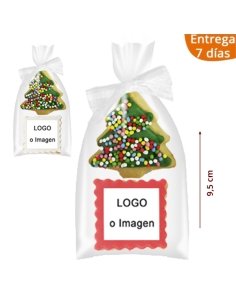 2 Galletas Navidad Árbol Y Logo Personalizadas