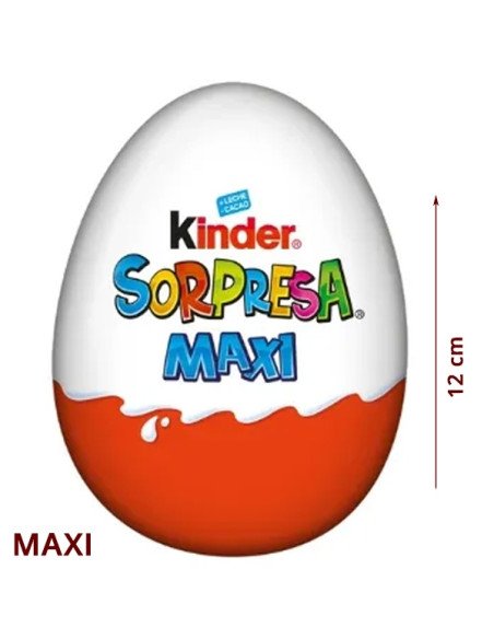 MAXI Kinder Huevos Chocolate Sorpresa 100gr 12uds