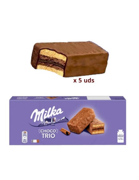 Caja Bizcocho Milka Choco Trío 150gr 1ud (5 trozos)