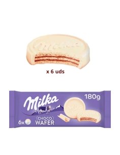 Caja Galletas Milka Chocolate Blanco Wafer 180gr 1ud