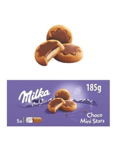 Caja Galletas Milka Choco Mini Estrella Leche 185gr 1ud