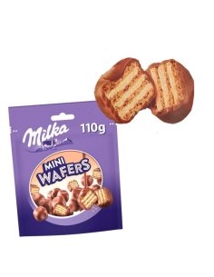 Galletas Milka Mini Wafer chocolate leche 110gr 8 Bolsitas