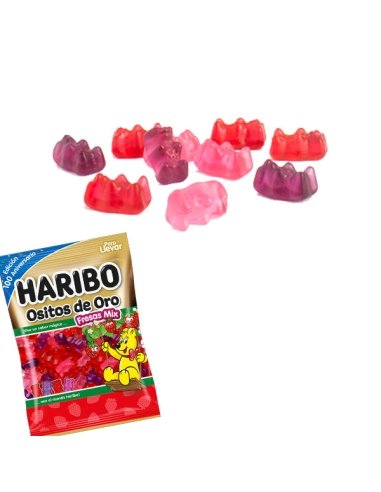 Ositos de Fresa Mix Rojos 100gr 18 Bolsitas Haribo Golosinas