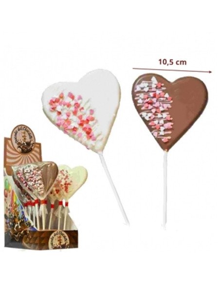 Piruleta Corazón de Chocolate Confeti 12uds Menudos Duendes