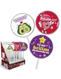 Piruleta Chocolate Redonda San Valentín 18uds Menudos Duendes