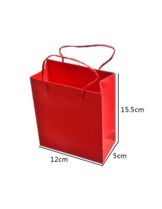 Bolsita cartón Roja 15,5x12cm Asas Fijas 6uds