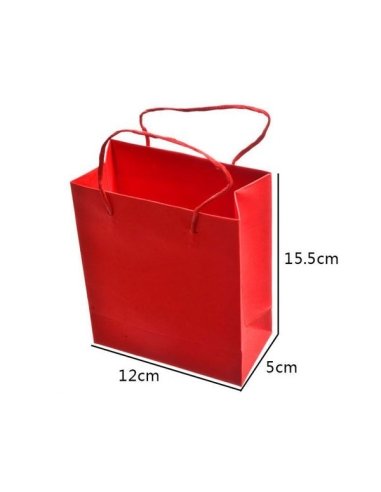 Bolsita cartón Roja 15,5x12cm Asas Fijas 6uds