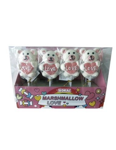 Piruletas Oso Enamorado de Nube 30gr 16uds Sidral