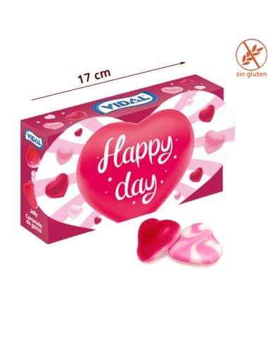 Cajita Happy Day con Corazones Twist 80gr 1ud Vidal Golosinas