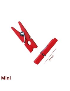 Mini Pinzas Rojas Para Tarjetas 35Uds