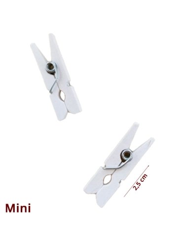 Mini Pinzas Blancas Para Tarjetas 35Uds