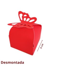 Cajita Roja Mariposa 6uds para regalos