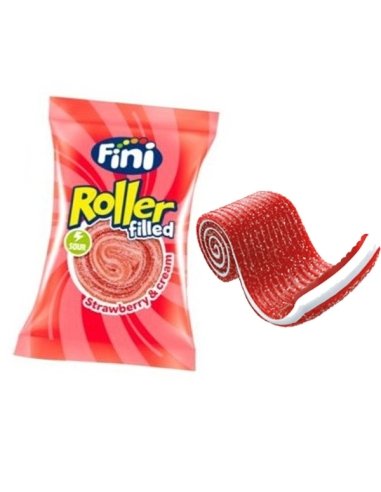 Roller Fresa rellena lenguas de regaliz envueltas 40uds Fini Golosinas
