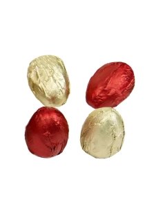 Huevos Chocolate Praliné Rojo y Dorado 1Kg Simón Coll (125Uds Aprox)