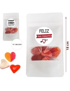 Bolsa chuches corazón personalizada 70gr