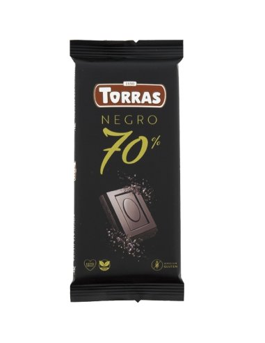 Tableta Chocolate Negro 70% sin azúcar 80gr Chocolates Torras
