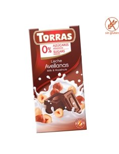 Tableta Chocolate Avellanas sin azúcar 75gr Chocolates Torras