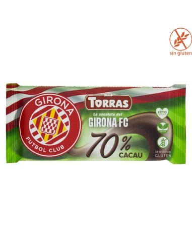 Tableta Chocolate Negro 70% sin azúcar FC GIRONA 85gr Torras