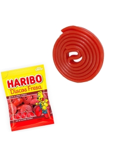 Regaliz Discos Fresa Rotella roja 18 bolsitas 90Gr Haribo golosinas