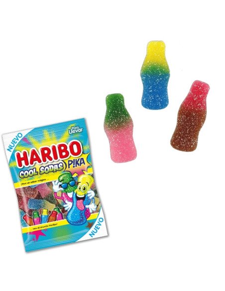Botellas pica surtidas Cool Soda Pika 18 Bolsitas de 100Gr Haribo golosinas