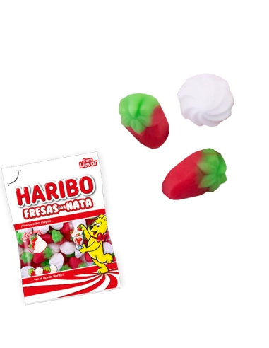 Fresas con Nata 18 Bolsitas de 100gr Haribo Golosinas