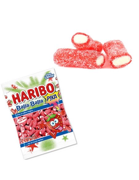 Regaliz Balla Fresa Pica 18 bolsitas 80Gr Haribo golosinas