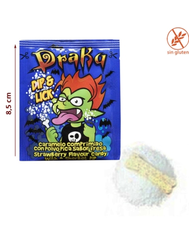 Sobres Pica pica Drakus con caramelo hueso comprimido 150Uds