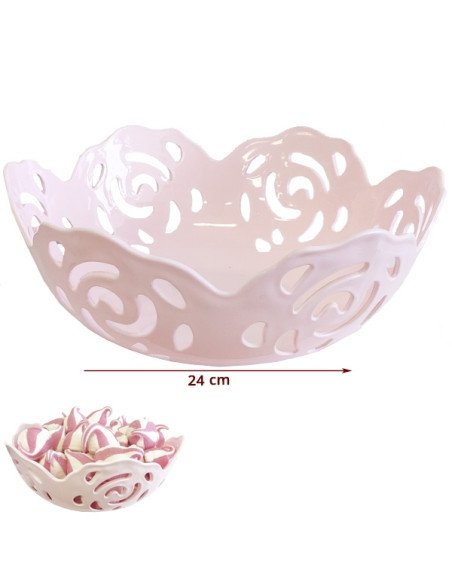 Bol Grande flores Rosa 2L 24cm para decorar Mesa