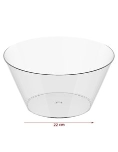 Bol Grande  2L Plástico Duro Transparente para nubes en Mesa Chuches