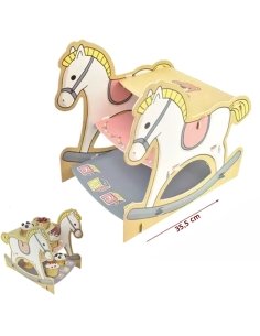 Expositor Cartón Bebé Caballito balancín para decorar Mesa Dulce