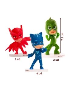 Muñecos Superhéroes PVC Pjmask 7cm 8uds Dekora para Mona Pascua