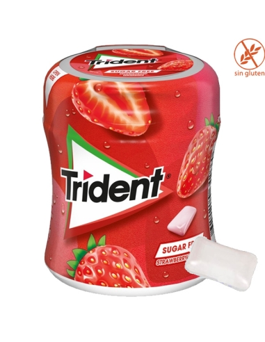 Bote Chicle Trident Fresa 60 chicles 6 Botes