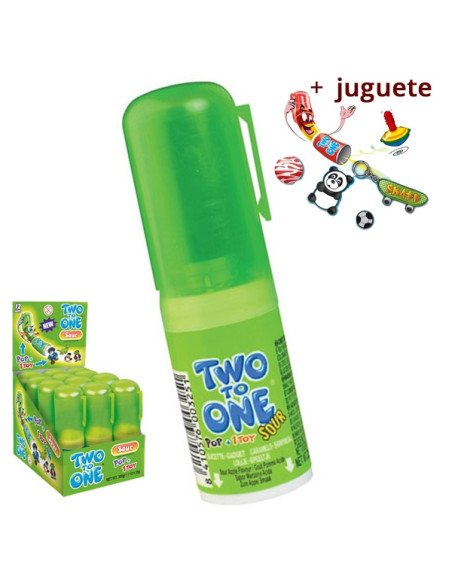 Caramelo Two To One Manzana ácida con juguete 25gr 12uds