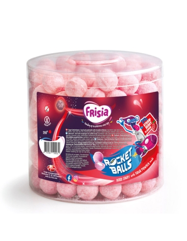 Caramelos Masticlables Duros pica Rocket Balls Fresa 200uds Frisia