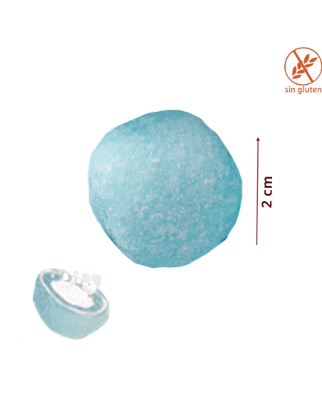 Caramelos Masticables Duros pica Rocket Balls Mora Azul 200uds Frisia