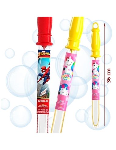 Mega Pompero Espada Pompas jabón Spiderman y Unicornio 24Uds