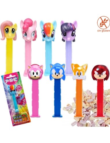 Dispensadores caramelos Pez My Little Pony y Sonic 12uds