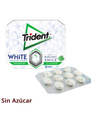 Chicles Trident Dental Care White menta verde 10 chicles 12 paquetes