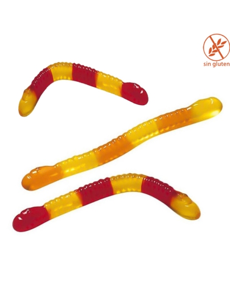 Chuches Goma Gusanos Brillo surtidos 1Kg (175uds) Vidal Golosinas