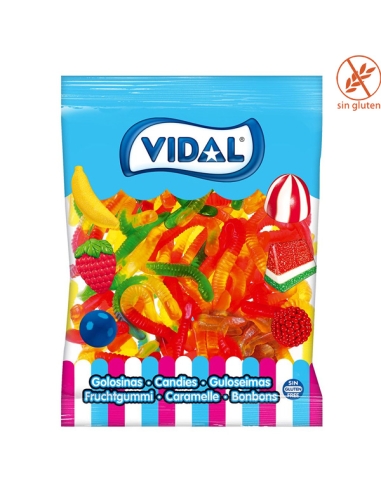 Chuches Goma Gusanos Brillo surtidos 1Kg (175uds) Vidal Golosinas