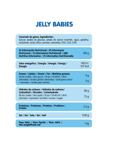 Chuches Jelly Babies gelatina 1Kg (130uds) Vidal Golosinas