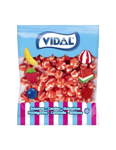 Chuches Besos Twist Fresa y Nata 250uds Vidal Golosinas
