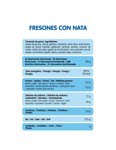 Chuches Rellenolas Fresones Rellenos con Nata 75uds Vidal Golosinas