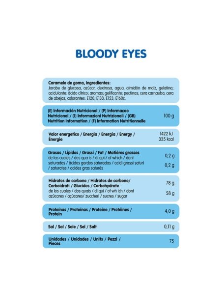 Chuches Rellenolas Ojos rellenos Halloween 75uds Vidal Golosinas