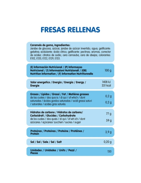 Chuches Rellenolas Fresas Rellenas 150uds Vidal Golosinas