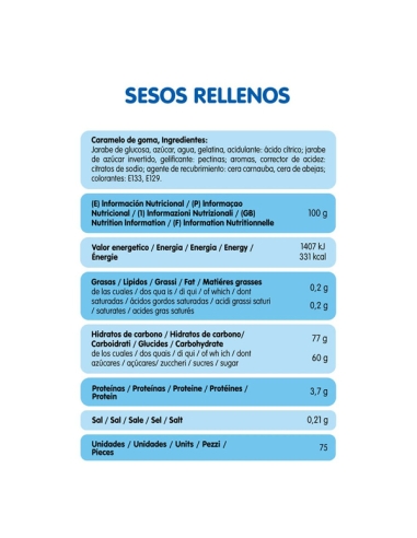 Chuches Rellenolas Halloween Sesos Cranes Rellenos 75uds Vidal Golosinas