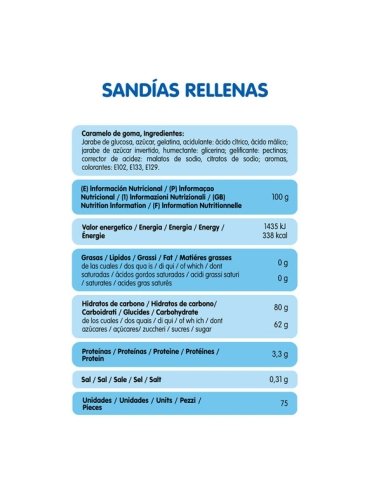 Chuches Rellenolas Sandía Pica Rellenas 75uds Vidal Golosinas