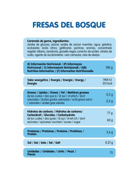 Chuches Rellenolas Fresas del Bosque Rellenas 75uds Vidal Golosinas