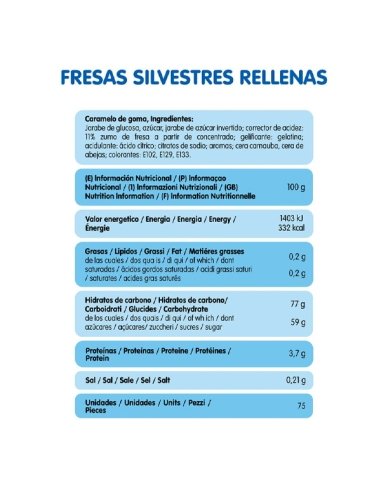 Chuches Rellenolas Fresas Silvestres Rellenas 75uds Vidal Golosinas