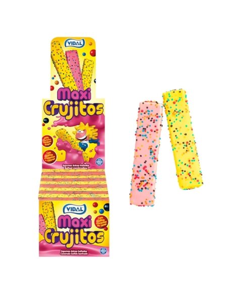 Nubes chocolateadas Maxicrujitos Fresa y Vainilla 150uds Vidal Golosinas